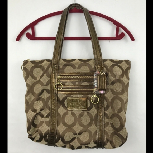 Coach Handbags - Coach 13826 Poppy Glam Tote Khaki Brown